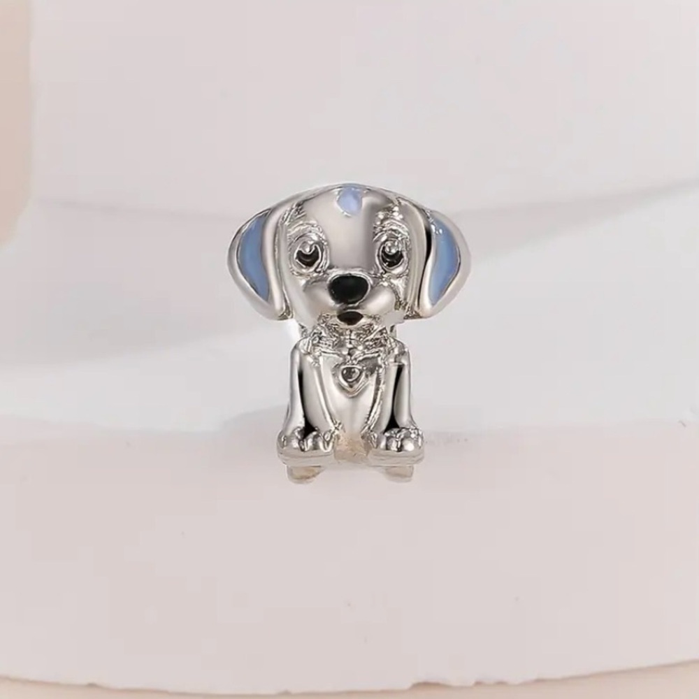 Sterling Silver and Blue Dog Charm